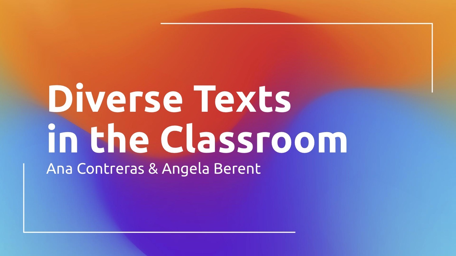 Diverse Texts in the Classroom Cover Slide